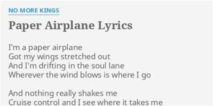 Paper airplane lyrics